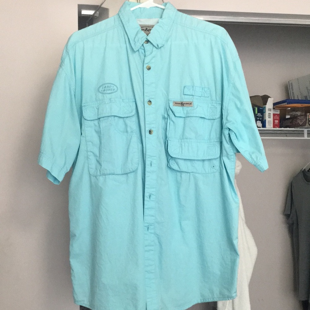 Land Rover. Hook &Tackle button down fishing dress shirt